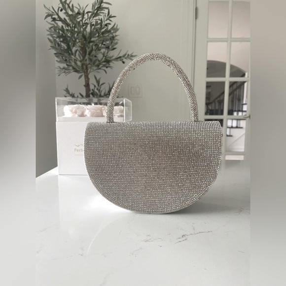 Small Silver Rhinestone Flap Bag - Picture 3 of 11